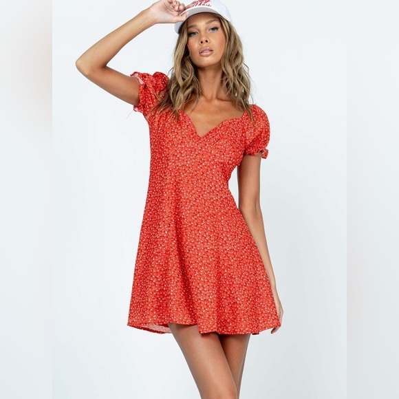 Princess Polly Baily Mini Dress Red - Picture 2 of 6